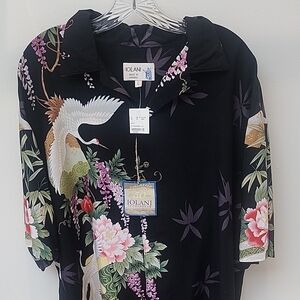 Rare Vintage Iolani Aloha Shirt Hawaiian Japaese Inspired